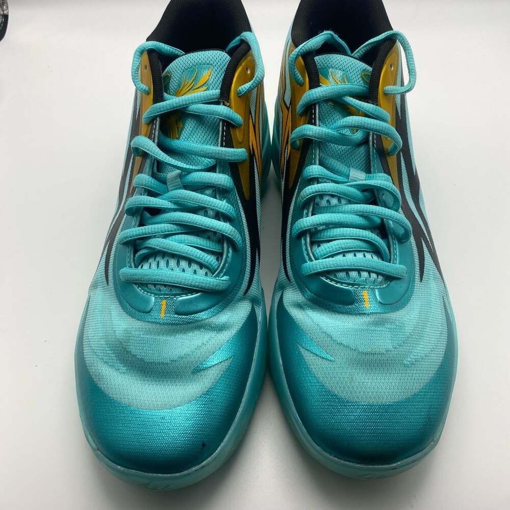 Puma LaMelo Ball MB.02 Honeycomb Size 12 Turquoise Basketball Shoes (R1005)